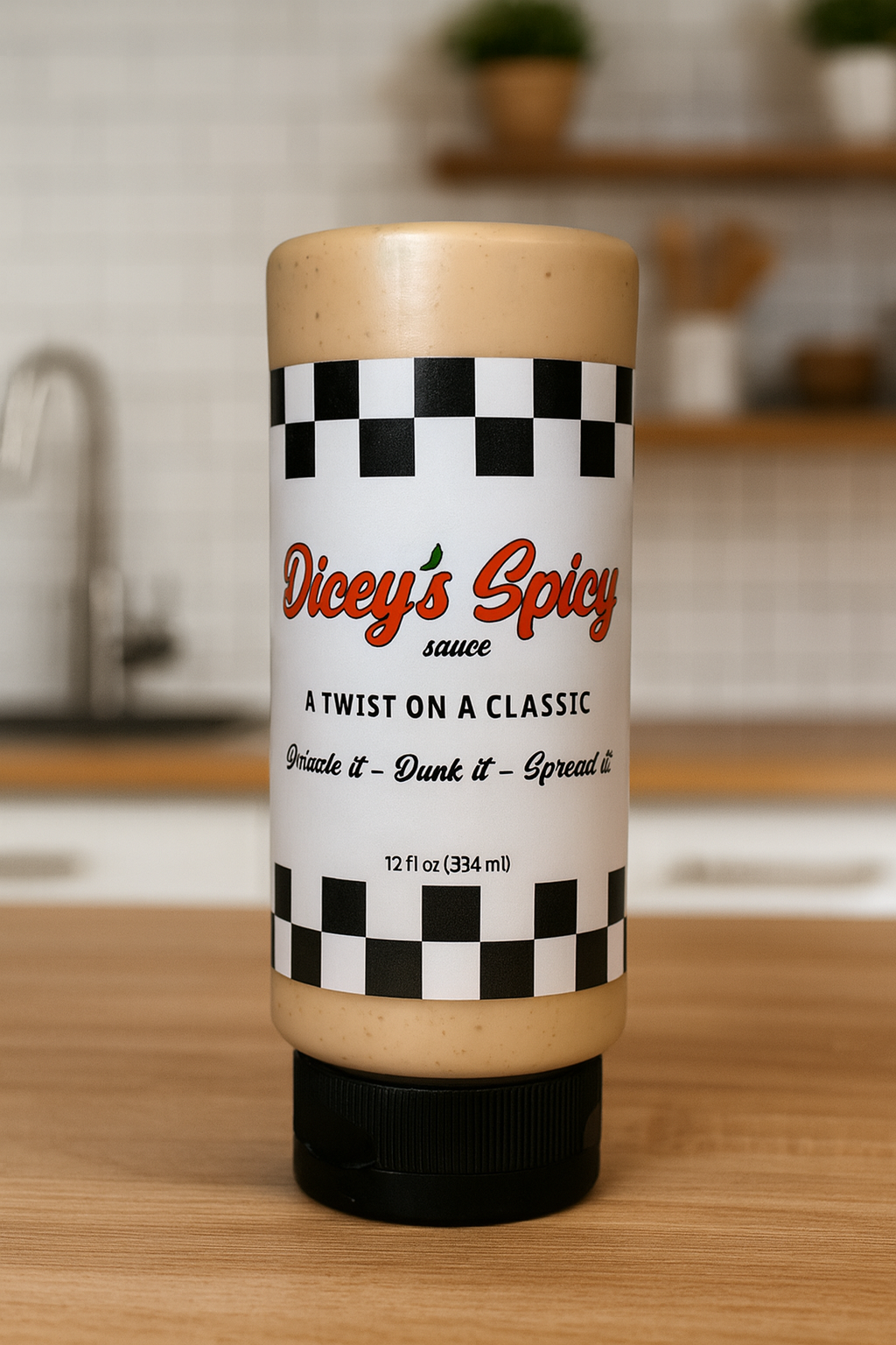 Dicey's Spicy bottle creamy jalapeno sauce home user kitchen B2C consumer